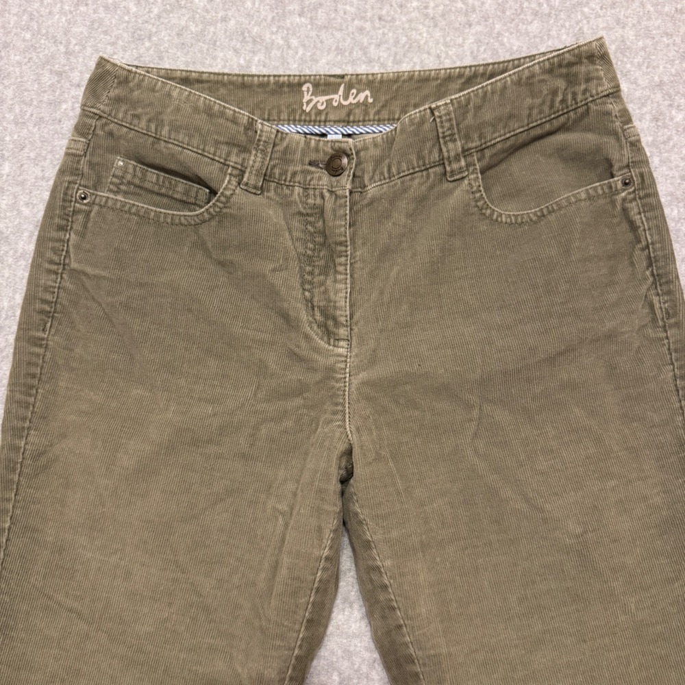 Boden Womens Olive Green Corduroy Straight Leg Pants Size US 6R UK 10R - Picture 5 of 9